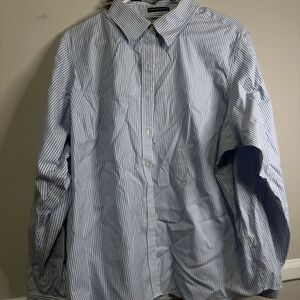 Lands' End Blue Striped Men's Shirt